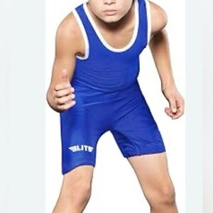 Elite Wrestling Singlet Kids Medium Blue Lot Of Two 
Includes 2 pieces